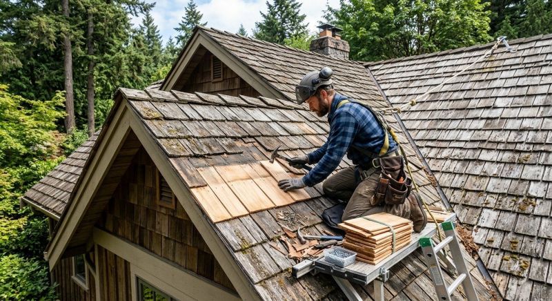 Cedar Shake Roof Repair in Clifton, VA