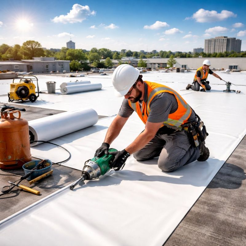 Single Ply Roof Installation in Burke, VA